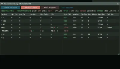 Account & Position Summary – multi-account, real-time P&L tracking